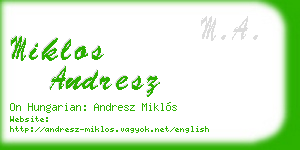 miklos andresz business card